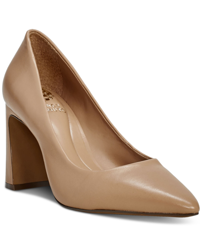 Shop Vince Camuto Women's Dalmanara Pointed-toe Pumps In Sandstone Leather