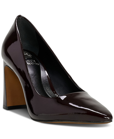 Shop Vince Camuto Women's Dalmanara Pointed-toe Pumps In Petit Sirah Patent Leather