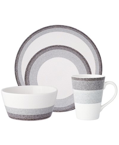 Noritake Colorscapes Layers 4 Piece Coupe Place Setting In Charcoal