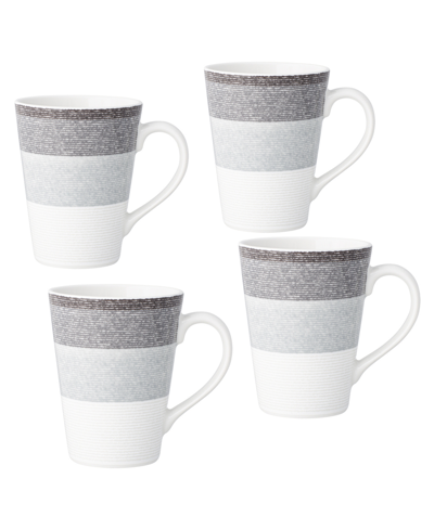 Noritake Colorscapes Layers 4 Piece Mug Set, 12 oz In Charcoal