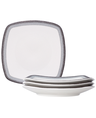 Noritake Colorscapes Layers Square Dinner Plate Set Of 4, 10.75" In Charcoal