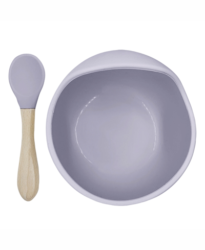 Shop Kushies Baby Boys Or Baby Girls Siliscoop Silicone Feeding Bowl And Spoon, 2 Piece Set In Lilac
