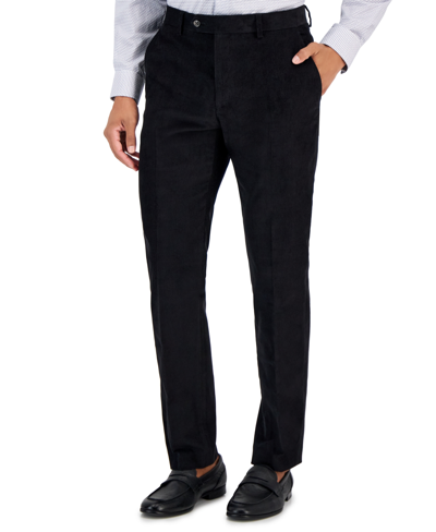 Shop Tommy Hilfiger Men's Modern-fit Solid Corduroy Pants In Black