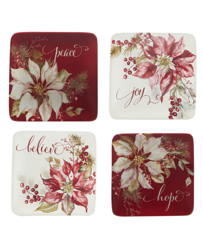 Certified International Winters Joy 6" Canape Plates Set Of 4 In Multi