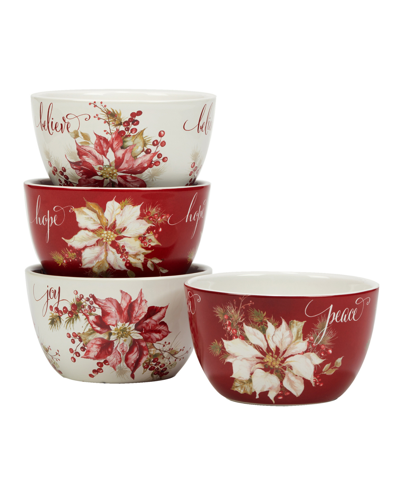 Certified International Winters Joy 24 oz Ice Cream Bowls Set Of 4 In Multi