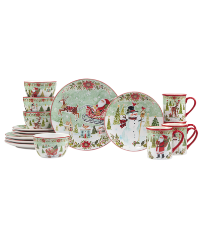 Certified International Joy Of Christmas 16 Piece Dinnerware Set,â Service For 4 In Red