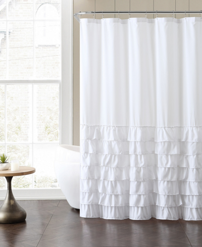 Shop Vcny Home Melanie Ruffle 72" X 72" Shower Curtain In White