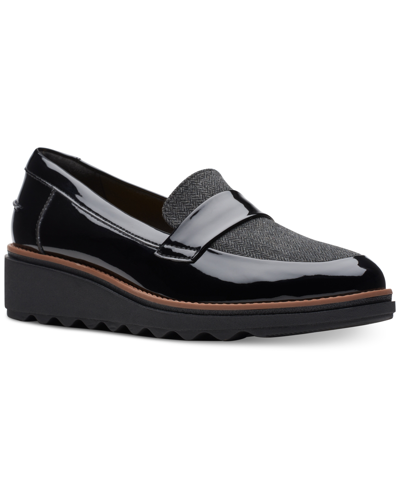 Shop Clarks Women's Sharon Gracie Slip-on Loafer Flats In Black Patent