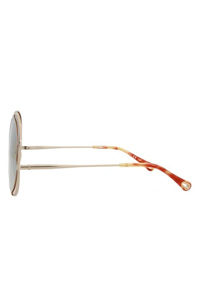 Chloé 60mm Oversize Round Sunglasses In Gold Grey