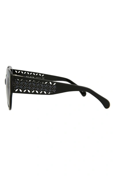 Shop Alaïa 53mm Aliaia Cat Eye Sunglasses In Black Grey