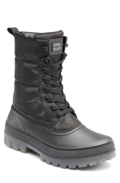 Karl Lagerfeld Water Resistant Camo Boot In Black