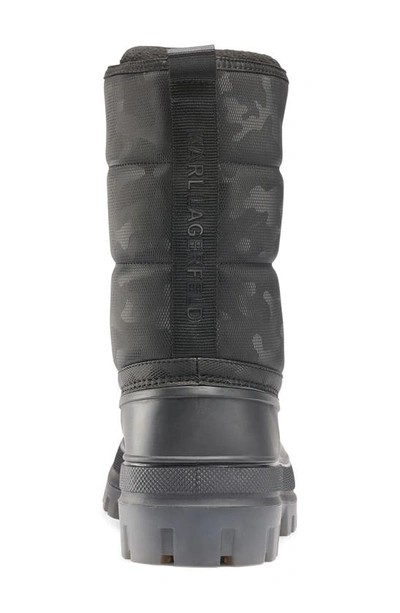 Karl Lagerfeld Water Resistant Camo Boot In Black
