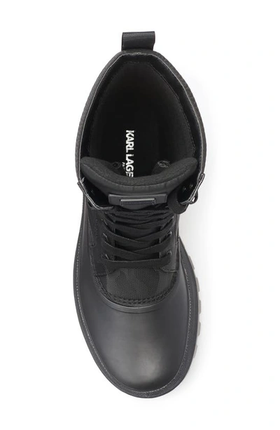 Karl Lagerfeld Water Resistant Camo Boot In Black