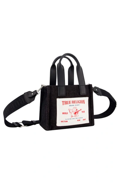 True Religion Brand Jeans Mini Denim Tote Bag In Black