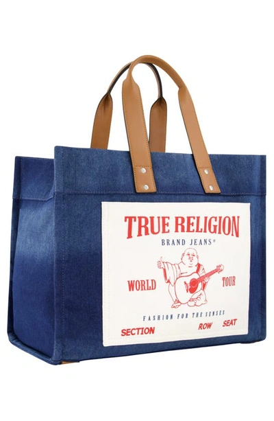 Shop True Religion Brand Jeans Large Denim Tote Bag In Navy