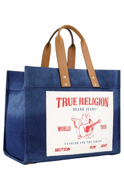 True Religion Brand Jeans Large Denim Tote Bag In Navy