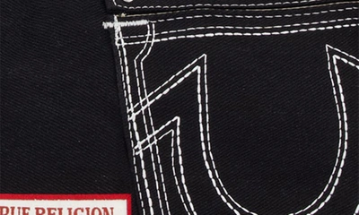 Shop True Religion Brand Jeans Horseshoe Stitched Denim Shoulder Bag In Black