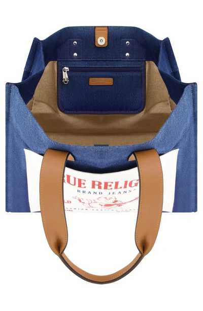 Shop True Religion Brand Jeans Large Denim Tote Bag In Navy