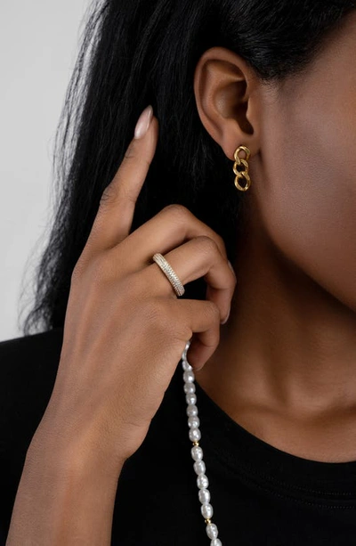 Adornia Crystal Eternity Rounded Band Ring Gold In Gold