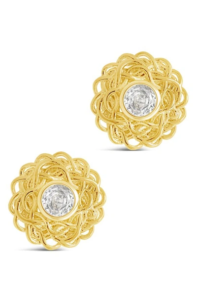 Sterling Forever Cubic Zirconia Lanira Stud Earrings In Gold