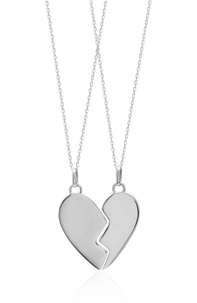 Shop Gabi Rielle Bff Set Of Two Heart Necklaces In Silver