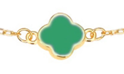 Gabi Rielle Enamel Clover Station Necklace In Gold/multi