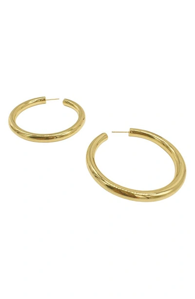Shop Adornia Fine Hoop Earrings In Yellow Gold