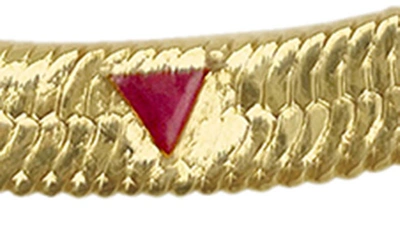 Shop Adornia Fine Ruby Trillion Herringbone Chain Necklace In Yellow Gold