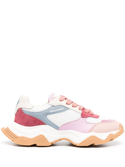 Shop Dsquared2 Wave Leather Sneakers In Pink