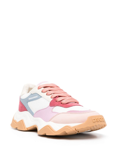 Shop Dsquared2 Wave Leather Sneakers In Pink