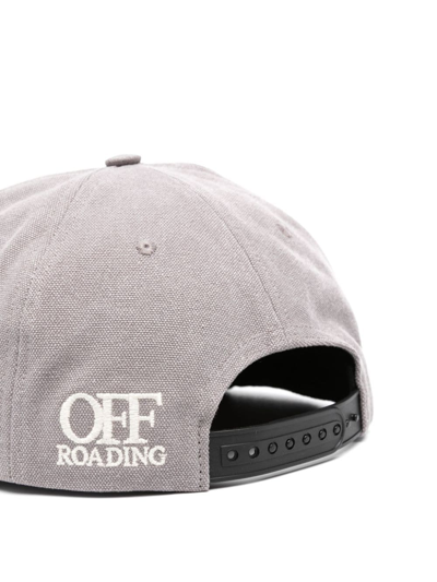 Shop Rhude Off Roading Logo-embroidered Cap In Grey