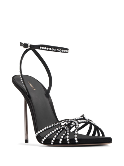 Le Silla Bella Duchess Crystal-embellished Sandals In Black