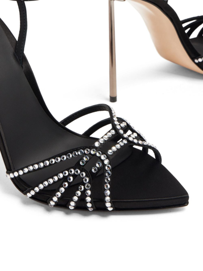 Le Silla Bella Duchess Crystal-embellished Sandals In Black