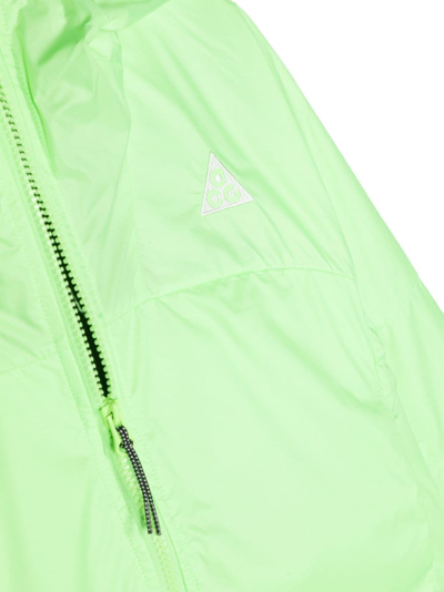 Shop Nike Logo-embroidered Windbreaker In Green