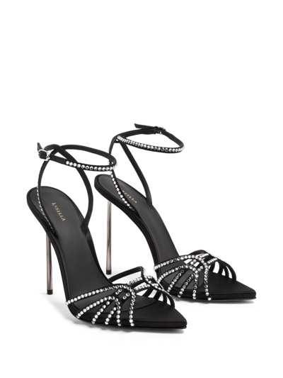 Le Silla Bella Duchess Crystal-embellished Sandals In Black