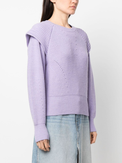 Shop Iro Long-sleeve Wool Jumper In Purple