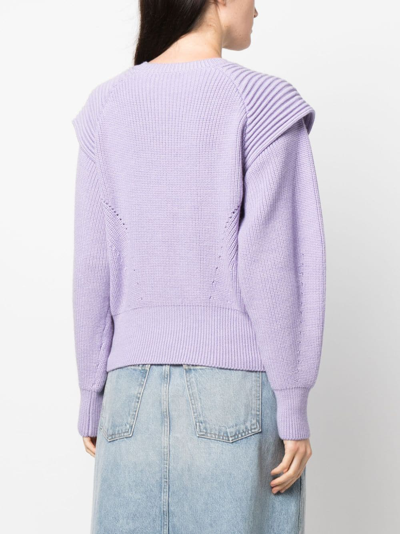 Shop Iro Long-sleeve Wool Jumper In Purple