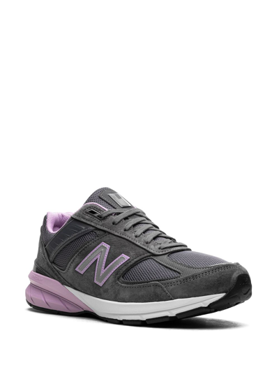 New Balance 990v5 "miusa Lead Dark Violet Glow" Sneakers In Grey