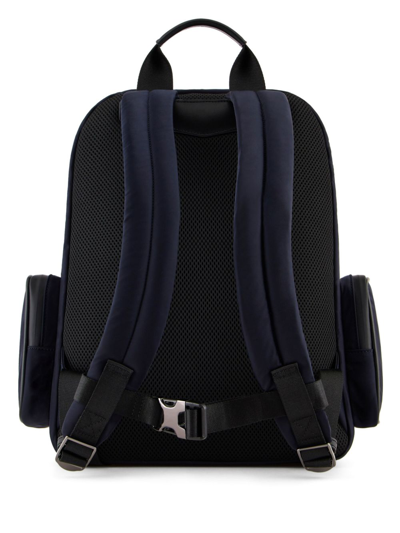 Shop Emporio Armani Logo-patch Zipped Backpack In Black