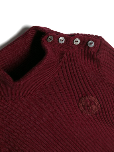 Shop Gucci Interlocking G Ribbed-knit Jumper In Rot