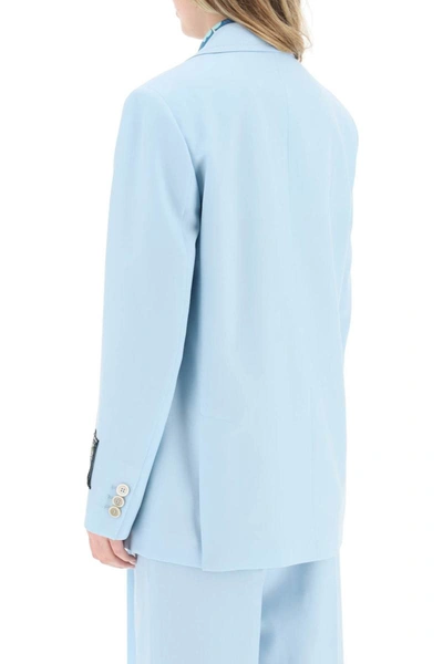 Shop Marni Three-button Wool Blazer In Blue