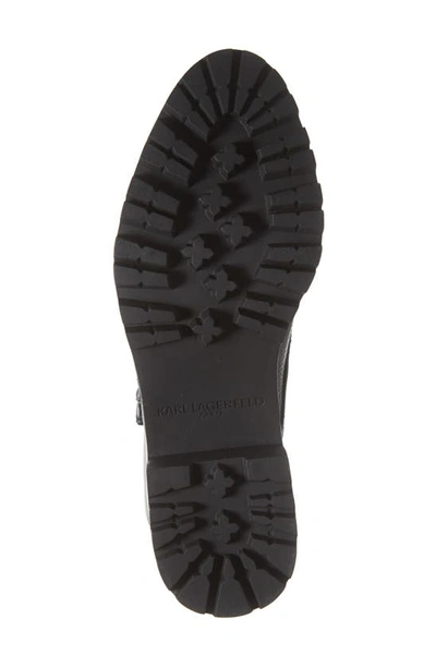 Shop Karl Lagerfeld Pippa Crystal Embellished Platform Boot In Black Leather