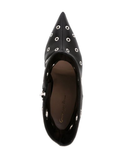 Gianvito Rossi Black Gianvito 85 Eyelet Leather Ankle Boots In Black