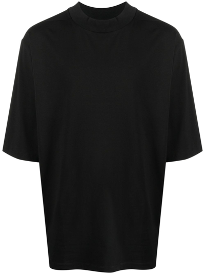 Shop Thom Krom Slogan-print Short-sleeve T-shirt In Black