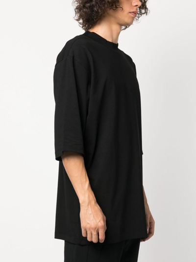 Shop Thom Krom Slogan-print Short-sleeve T-shirt In Black