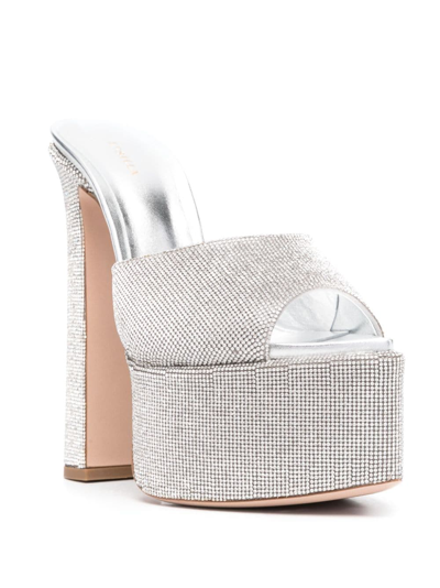 Le Silla Nina 170mm Platform Sandals In Silver