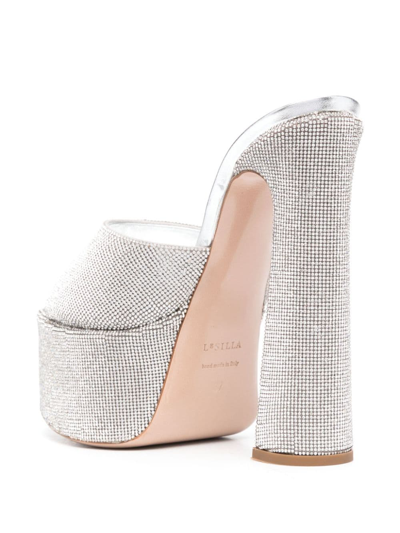 Le Silla Nina 170mm Platform Sandals In Silver