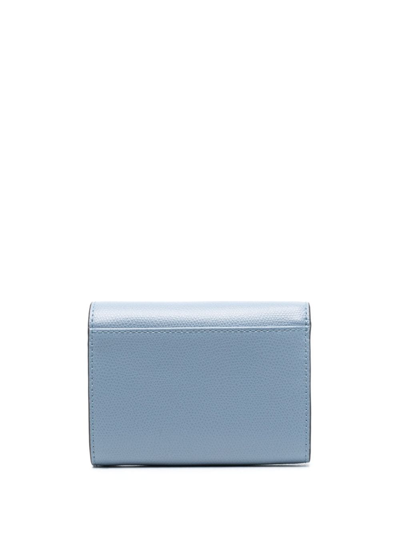 Shop Furla Medium Camelia Leather Wallet In Blue
