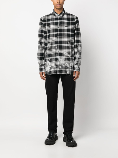 Shop Philipp Plein Sugar Daddy Tartan-pattern Flannel Shirt In Black