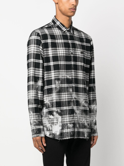 Shop Philipp Plein Sugar Daddy Tartan-pattern Flannel Shirt In Black